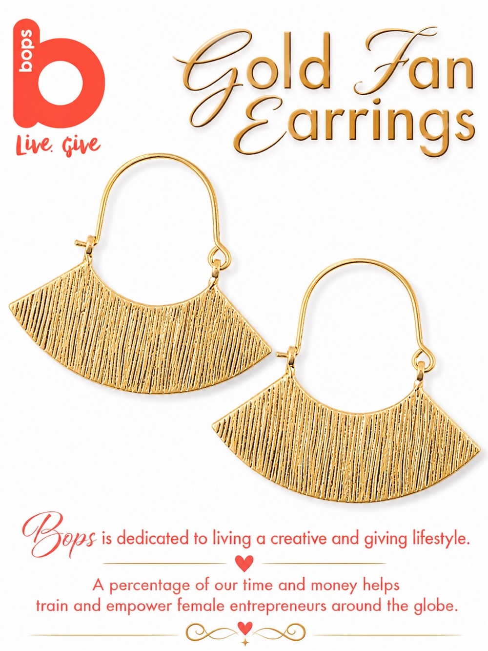 Bops Gold Fan Earrings